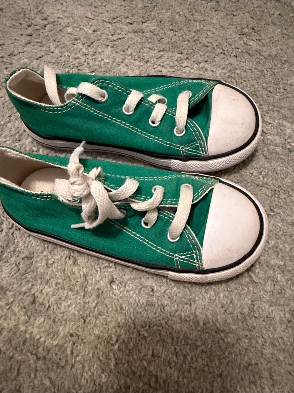Converse Kids Green Canvas Low-Top Sneakers